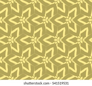 Vector seamless pattern. Stylish fabric print with eastern geometric ornament