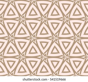 Vector seamless pattern. Stylish fabric print with eastern geometric ornament