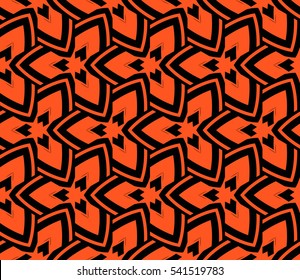 Vector seamless pattern. Stylish fabric print with eastern geometric ornament
