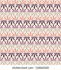 Vector seamless pattern. Stylish floral texture. Repeating background with floral pastel stripes
