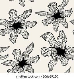 vector seamless pattern with stylish flowers. floral background