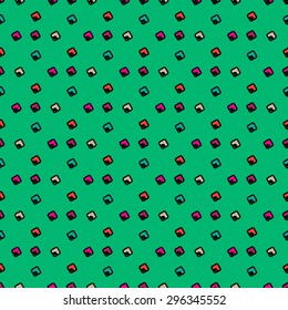 Vector seamless pattern. Stylish geometric texture. Bright green background