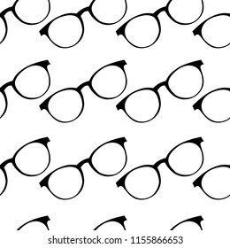 Vector seamless pattern from stylish glasses. Fashion illustration background.