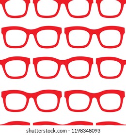 Vector seamless pattern from stylish glasses. Fashion illustration background.