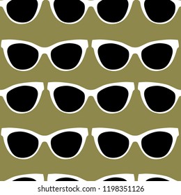 Vector seamless pattern from stylish glasses. Fashion illustration background.