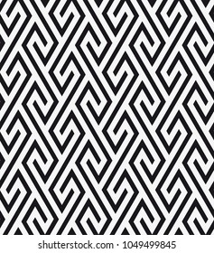  Vector seamless pattern. Stylish graphic texture. Endless striped monochrome background with elements.