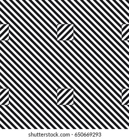 Vector seamless pattern. Stylish graphic texture. Endless striped monochrome background with elements.