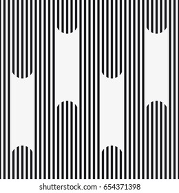 Vector seamless pattern. Stylish graphic texture. Endless striped monochrome background with elements.