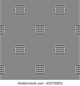 Vector seamless pattern. Stylish graphic texture. Endless striped monochrome background with elements.