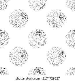 Vector seamless pattern. Stylish illustration with noisy dots and circles.