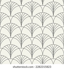 Patrón veloz. Ornamento lineal elegante. Fondo geométrico rayado con arcos. Art deco 
 muestra delgada monocromática. Impresión ajustable con una rejilla redondeada.