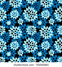 Vector seamless pattern. Stylish molecule texture. Abstract  floral  ornament.