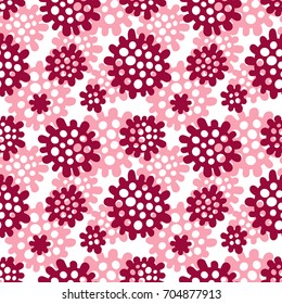 Vector seamless pattern. Stylish molecule texture. Abstract floral ornament.