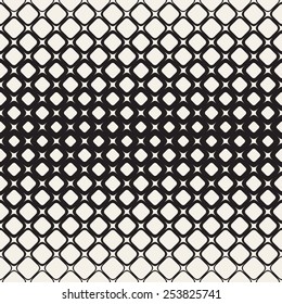 Vector seamless pattern. Stylish monochrome texture. Geometric structure from unequal sized elements. Different size changes towards the center