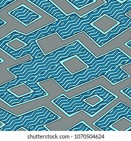 Vector seamless pattern. Stylish mosaic texture. Hand drawn linear background. Contemporary graphic design.