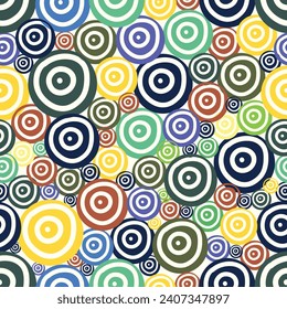 Vector seamless pattern. Stylish structure with polka dot. Hand drawn abstract background. Can be used as swatch in Illustrator. Colorful print.