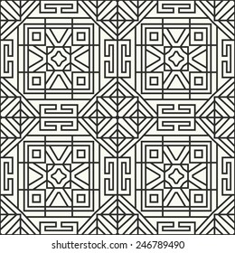 Vector seamless pattern. Stylish textile print with geometric design.