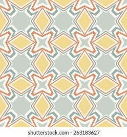 Vector seamless pattern. Stylish textile print with geometric retro design.