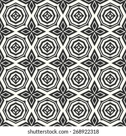 Vector seamless pattern. Stylish textile print with ethnic tribal design.