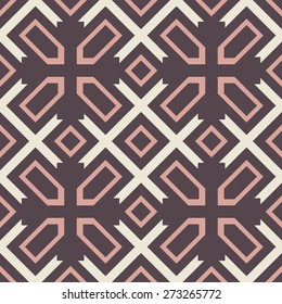 Vector seamless pattern. Stylish textile print with ethnic tribal design.