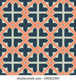 Vector seamless pattern. Stylish textile print with geometric retro design.
