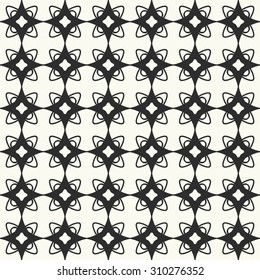Vector seamless pattern. Stylish textile print with geometric ethnic design. Monochrome fabric background.