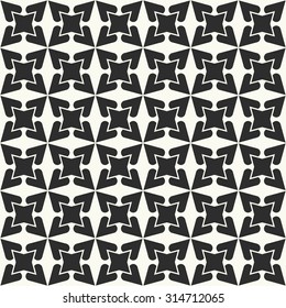 Vector seamless pattern. Stylish textile print with geometric ethnic design. Black and white fabric background.
