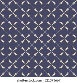 Vector seamless pattern. Stylish textile print with ethnic design. Creative fabric background with arrows.