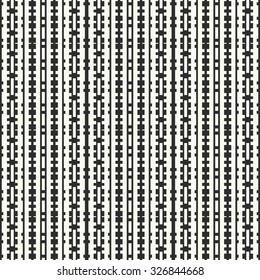 Vector seamless pattern. Stylish textile print with geometric ethnic design. Monochrome fabric background.