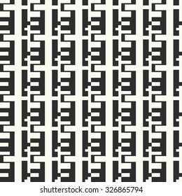 Vector seamless pattern. Stylish textile print with geometric design. Checkered monochrome fabric background.