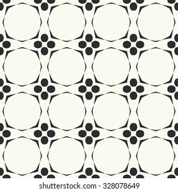 Vector seamless pattern. Stylish textile print with geometric ethnic design. Black and white fabric background.