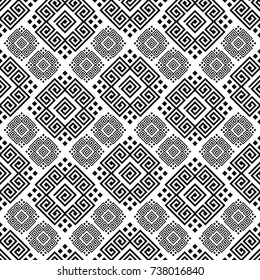 Vector seamless pattern. Stylish textile print with greek design. Greece meander fabric background.