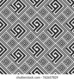 Vector seamless pattern. Stylish textile print with greek design. Greece meander fabric background.