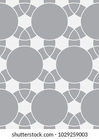 Vector seamless pattern. Stylish texture with circles. Geometric lattice pattern.