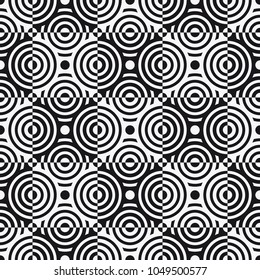  Vector seamless pattern. Stylish texture with circles. Geometric lattice pattern.