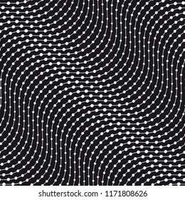  Vector seamless pattern. Stylish texture with wavy lines from different circles.