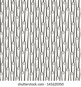 Vector seamless pattern. Stylish texture. Endless floral background with vertical branches and scrolls