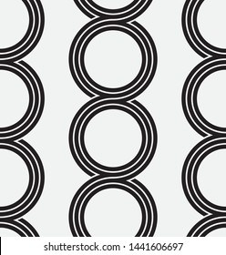 Vector seamless pattern. Stylish texture with figures from circles. Geometric lattice pattern.