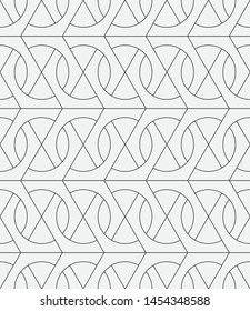  Vector seamless pattern. Stylish texture with figures from circles. Geometric lattice pattern.