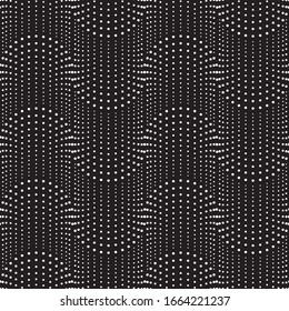   Vector seamless pattern. Stylish texture with wavy lines from different circles.