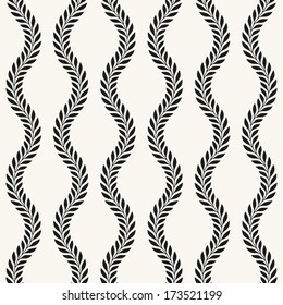 Vector seamless pattern. Stylish texture. Endless floral background. Vertical branches with leaves