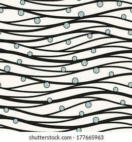 Vector seamless pattern. Stylish texture. Endless floral background. Vertical stylized branches with leaves and berries