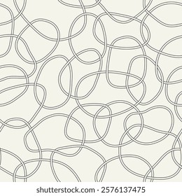 Vector seamless pattern. Stylish texture with interlaced rings. Hand drawn repeating background. Creative handcrafted interlaced print.