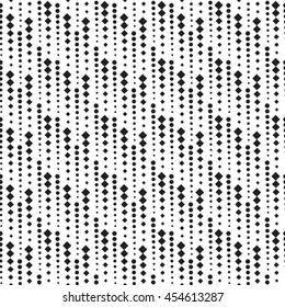 Vector seamless pattern. Stylish texture with dotted stripes. Modern background from small different sized circles.