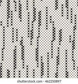 Vector seamless pattern. Stylish texture with dotted stripes. Modern background from small different sized circles.