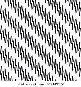 Vector seamless pattern. Stylish texture from diagonal torn strips. Geometric pattern.