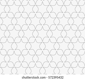 Vector seamless pattern. Stylish texture with figures from a lot of dashes. Repeating geometric tiles.
