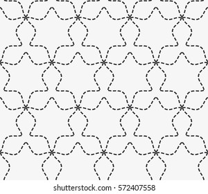 Vector seamless pattern. Stylish texture with figures from a lot of dashes. Repeating geometric tiles.