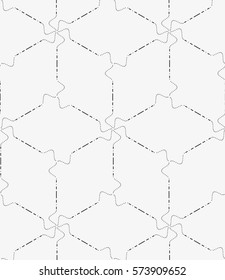 Vector seamless pattern. Stylish texture with figures from a lot of circles and dashes. Repeating geometric tiles.