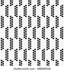 Vector seamless pattern. Stylish texture with figures from circles. Geometric lattice pattern.